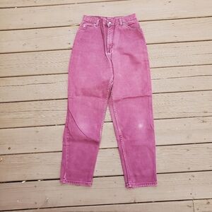 Vintage 90s y2k Arizona Burgundy Cotton Denim High Waisted Tapered Mom Jeans 26"